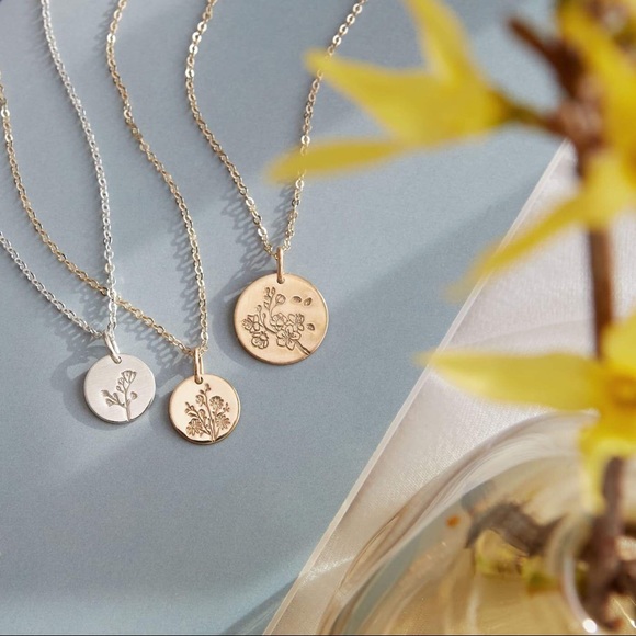 Cherry Blossom March Flower Japanese Necklace